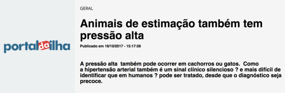 Hipertensão em Animais